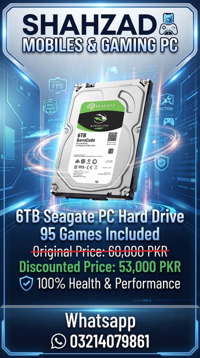 6TB PC Hard Drive With 95 Games