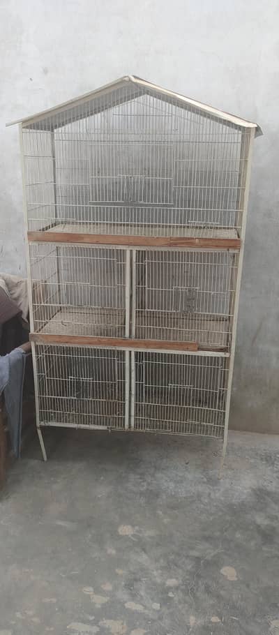 3 portion iron storage cage with roof urgent sale