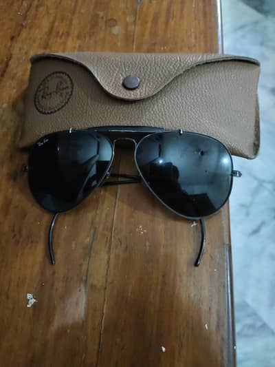 Ray-Ban B&L USA Outdoorsman Aviator black wrap around Sunglasses 5814