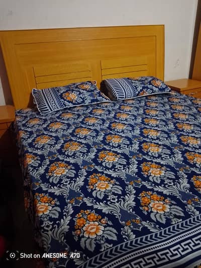 Bed with side Tables, Dressing, Wardrobe