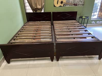 shisham wood 2 single beds