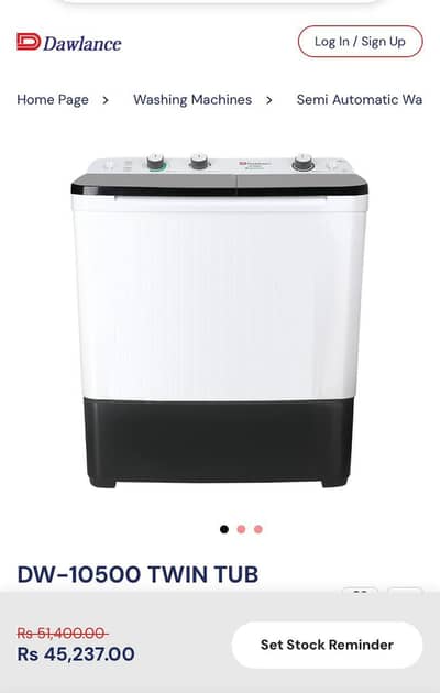 Dowlance twin tub washing machine Dw-10500