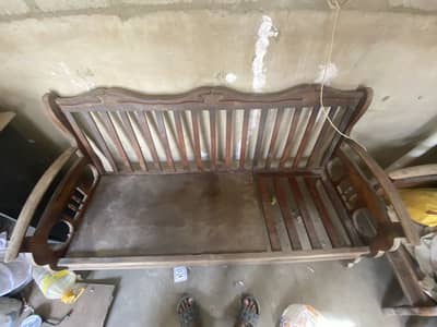 Wooden sofa set 5 seater sofa drawing room 3+1+1 sofa used cushions