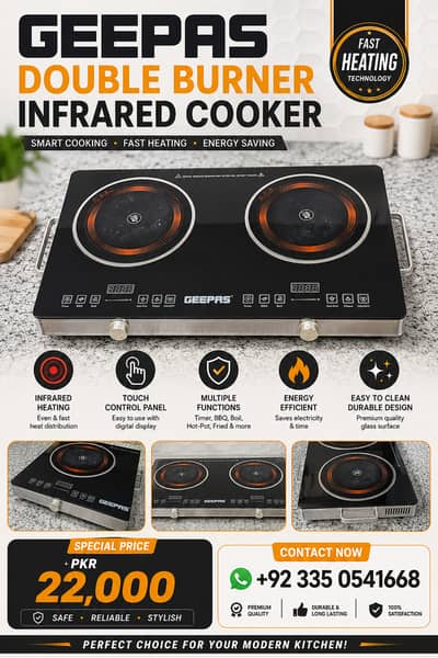 Geepas Double electric stove burner/ Stove/ Electric Burner/ Hotplate