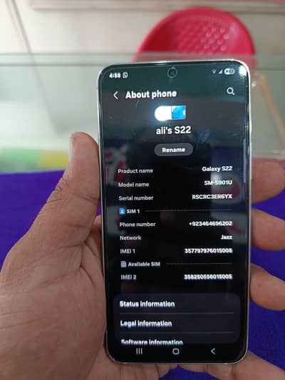 I want to sell S22 8 256GB official pta