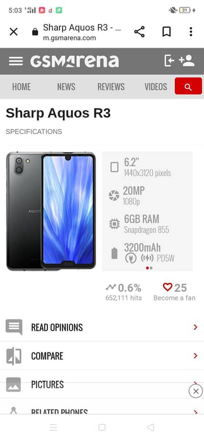 Sharp Aquos R3 need board