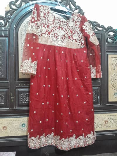 Brand New Fancy Embroidered Organza Long Frock / Maxi Set