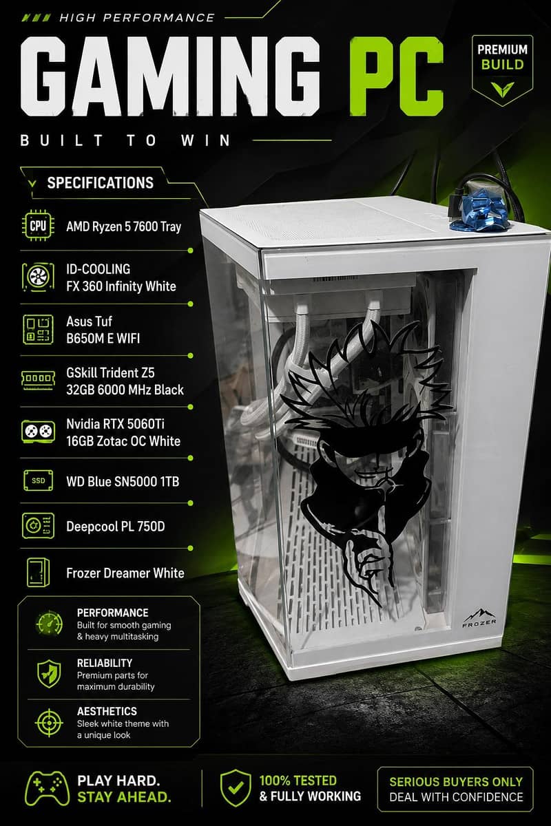 gaming pc Ryzen 5 7600 /RTX 5060/Ti/16GB /32GB RAM/1TB NVMe SSD 0