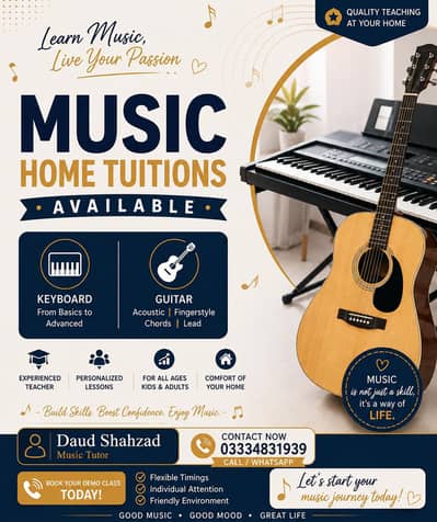  Music Home Tuitions Available! 
