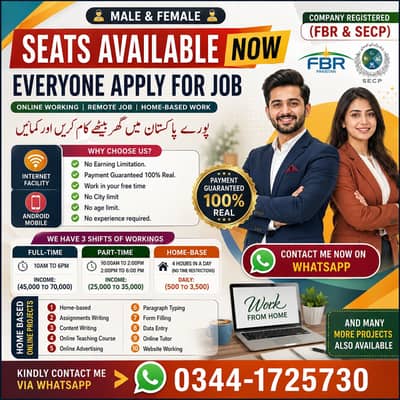 Online Jobs/ Full-Time / Part-Time jobs available / website Work