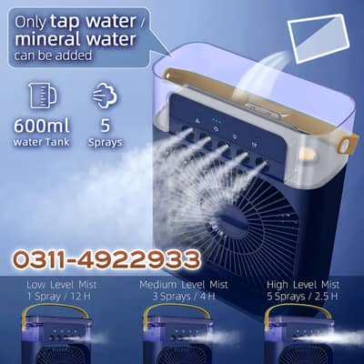 3 in 1 Humidifier and Mini Air Cooler with RGB
