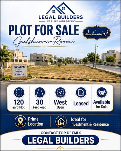 30 feet Road west open plot corner available cantonment leased. By legal builders
