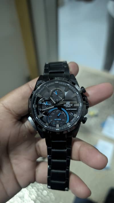 Original Casio Edifice EQS-920PB-1AV Solar Chronograph – Box Included