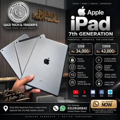 Apple iPad 7th Generation 32GB / 128GB Factory Unlocked | Genuine