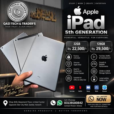 Apple iPad 5th Generation 32GB 128GB | Factory Unlocked