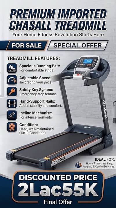 CHASALL imported Treadmill | Treadmill | Running Machine | Jogging