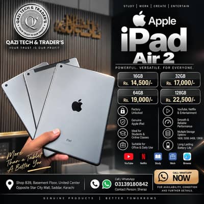 Apple iPad Air 2 | 16GB 32GB 64GB 128GB | Factory Unlocked