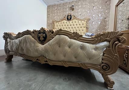 King Size Bed Set with Dressing Table & 2 Side Tables