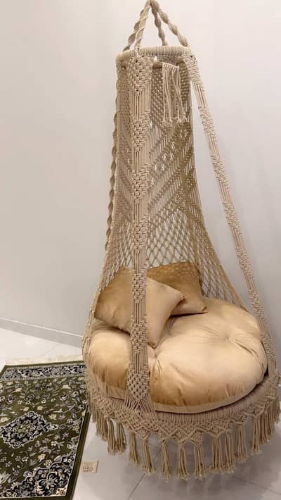 hanging jhoola/swing chair with cushions