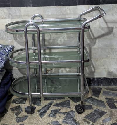 Glass tea trolley