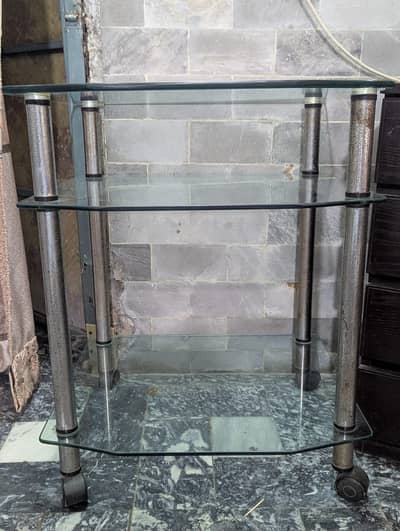 Glass TV trolley