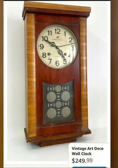 Vintage Antique Wooden Wall Clock | Art Deco | Classic Home Decor