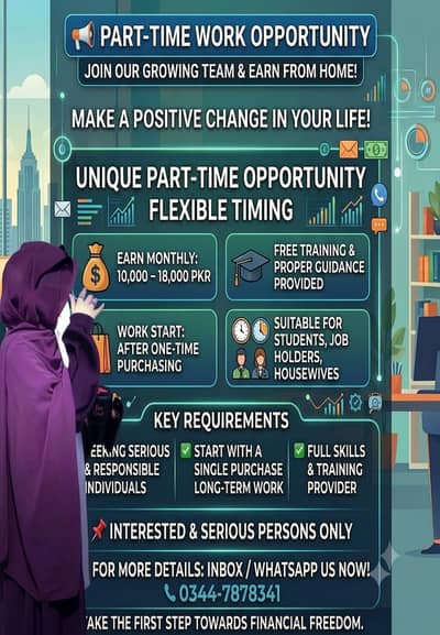part time work opportunity _ Flexible working Hours
