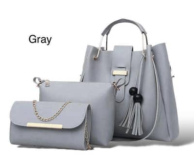 Premium Quality 3-piece Leather HandBag Set for Women's