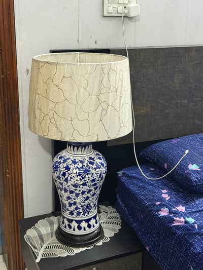 Pair of Blue pottery Lamps