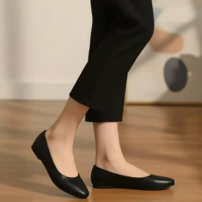 Soft Bloom - 040 - Black Flat Slip-On Shoes for Women
