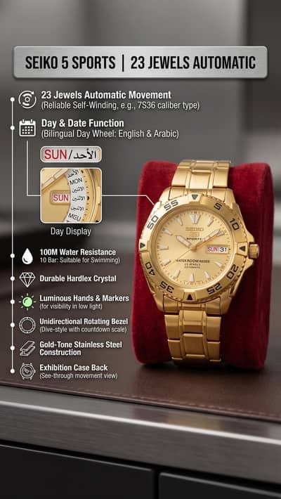 Original Seiko 5 Sports Automatic 23 Jewels