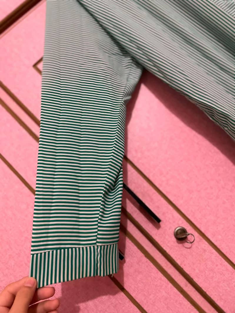green stripted abaya 2