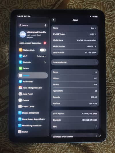 Panel changed IPAD AIR 5 256 GB Variant
