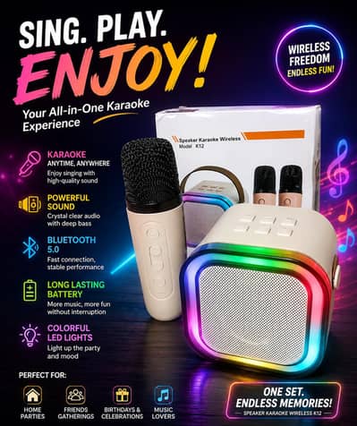 Bluetooth speaker with single mic RGB lights free charger with box
