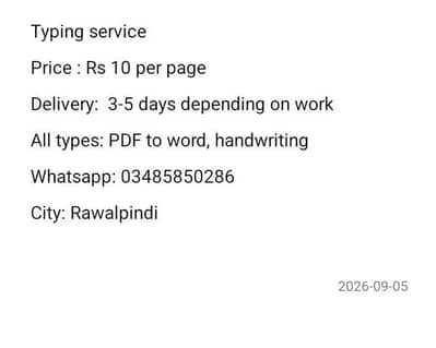 Urdu English typing & Data entry