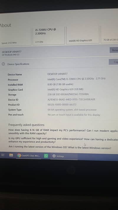 HP ProBook 640 G3 Used like new