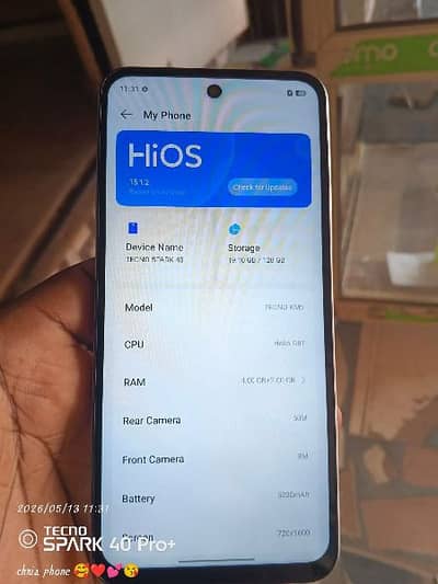 techno spark 40 8GB ram 128 GB memory 0320/1576/078