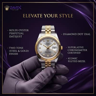 Rolex oyster perpetual date just - two- town steel & gold diamond dot