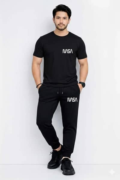 nasa printed black track suit