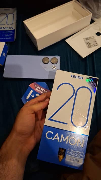 Tecno CAMON 20 Pro Official dual PTA  8/256Gb Box Accessories