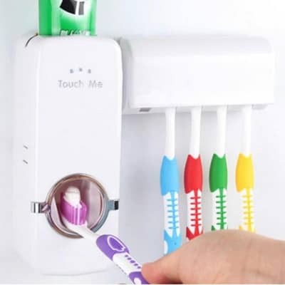 Automatic Toothpaste Dispenser & Toothbrush Holder Set