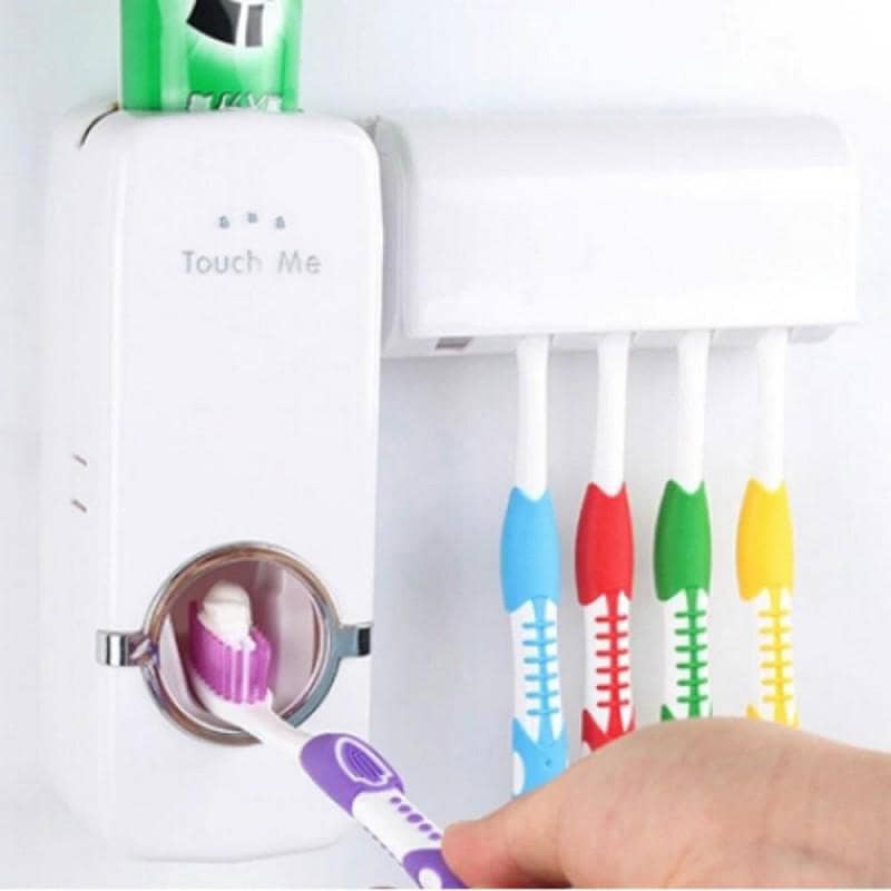 Automatic Toothpaste Dispenser & Toothbrush Holder Set 0