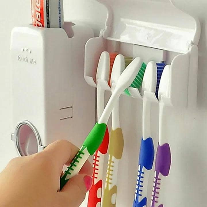 Automatic Toothpaste Dispenser & Toothbrush Holder Set 2