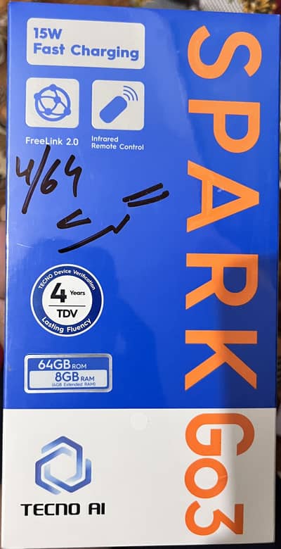 Tecno spark Go 3 Brand New Box Pack