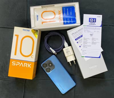Tecno Spark 10C 128GB+8GB META Blue | Complete Box | Good Condition
