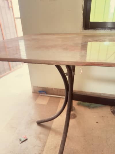 5x2.5 Feet Glass Top Table with Solid Iron Stand (Design Work Needed)