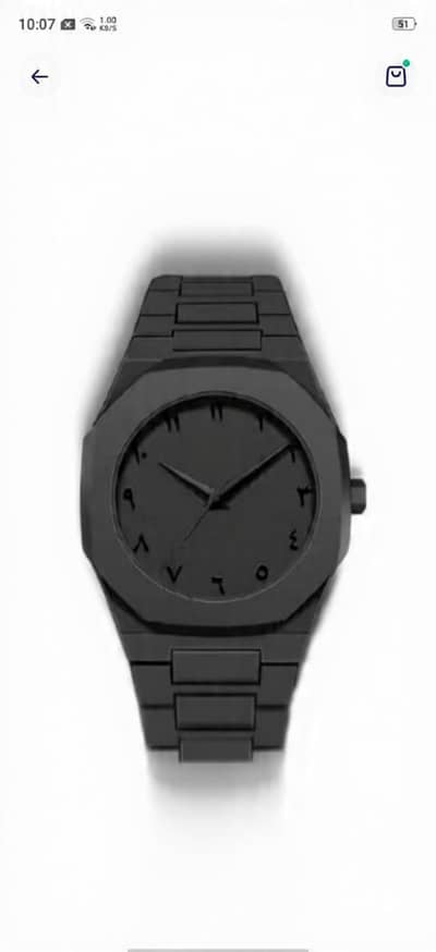 Men's Black Metal Watch Arabic Dial - New Box Pack