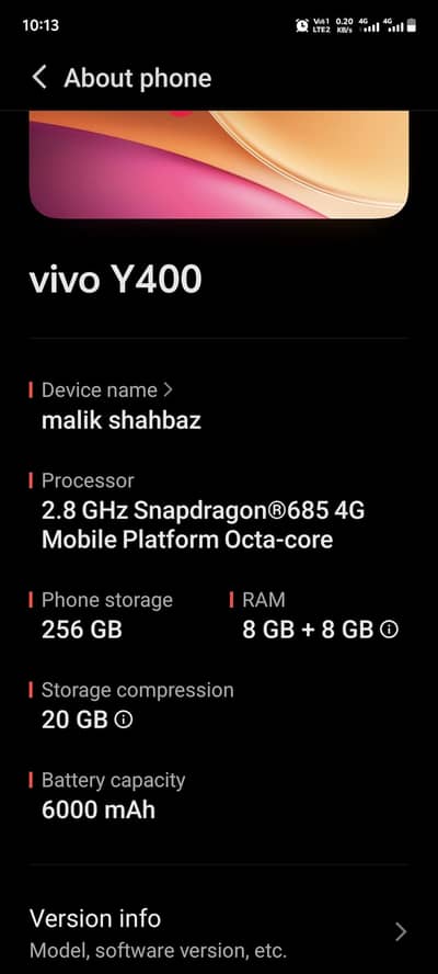 Vivo Y400