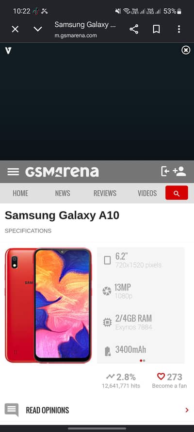 Samsung Mobile A10