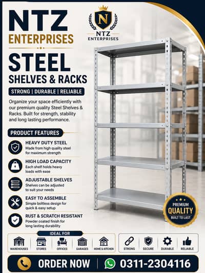 Steel Rack, Adjustable rack, heavy duty rack, shelve , Office racks